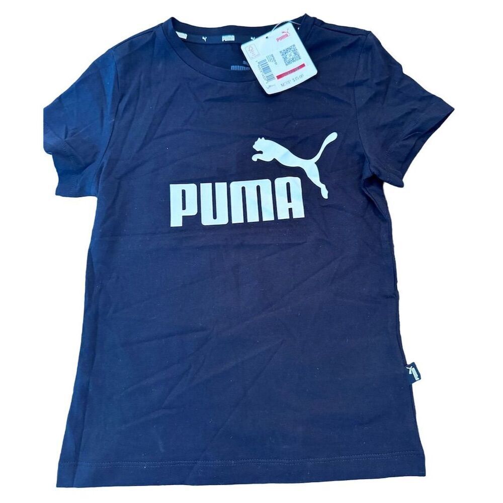 PUMA Girls' XS Graphic Tee black Short Sleeve Casual‎ Top